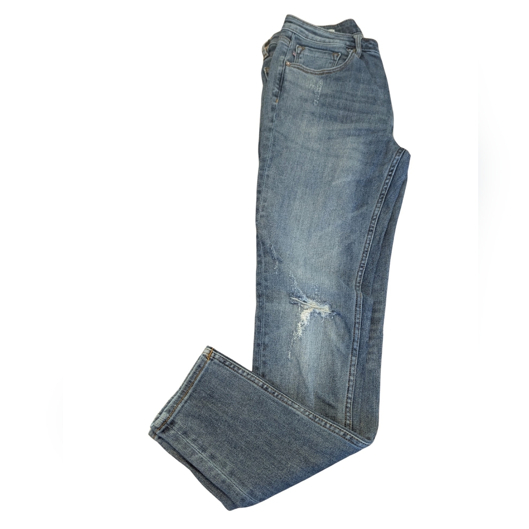 Euc Vigoss Womens 29 Jagger Skinny Distressed Midrise Blue Jeans 27.5"